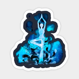 Yoga light blue Magnet