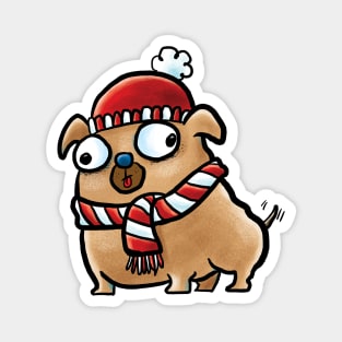 Winter Pug Magnet