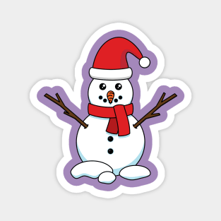 Snowman with Red Bonnet and Scarf Magnet