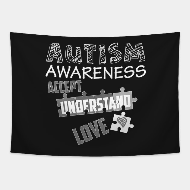 Cool Autism Awareness Day Accept Understand Love Tapestry by CarolIrvine