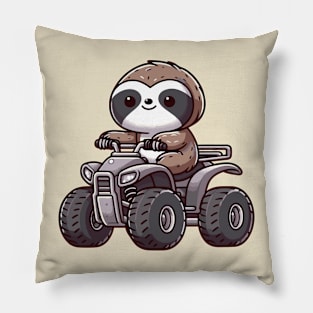 Cute sloth On ATV Pillow