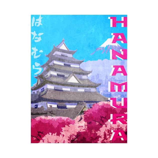 Hanamura Vintage Travel Poster by SLAPAPOW