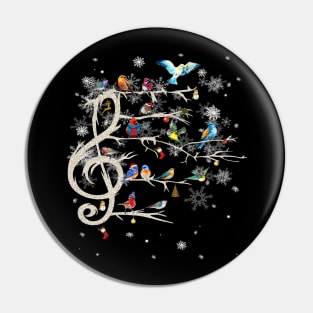 Musical Note Birds Winter Costume Gift Pin