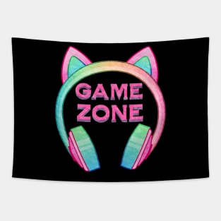 Game Zone Cat Ear Headphones - Girl Gamer Tapestry