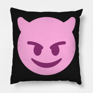 Pink devil emoji Pillow