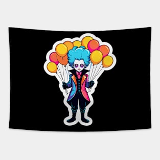 Clown Halloween Illustration Tapestry