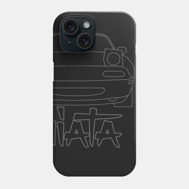 Miata Simple Lines Phone Case by mudfleap