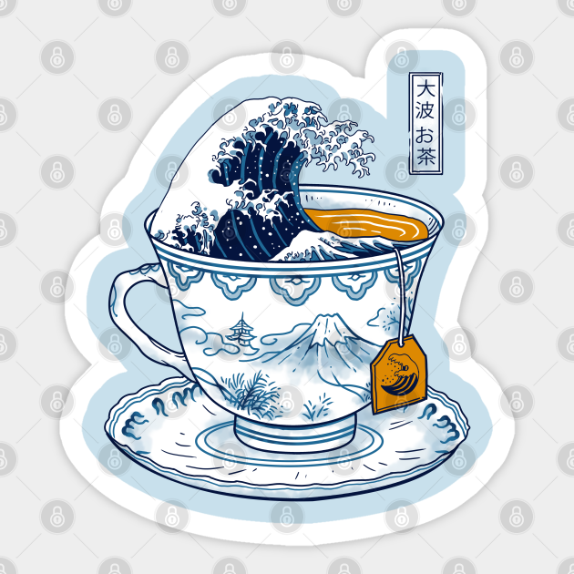 Great Tea Wave Back Print - Tea - Sticker