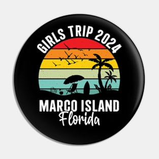 Girls Trip 2024 Marco Island Florida Palm Tree Pin