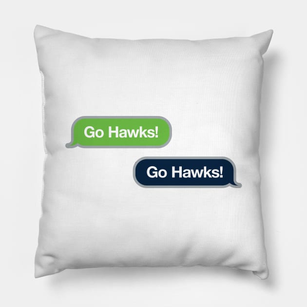 Go Hawks Text Pillow by Rad Love