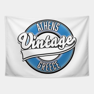 Athens Greece vintage logo Tapestry