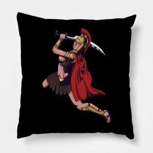 Spartan Warrior woman ready for battle Pillow