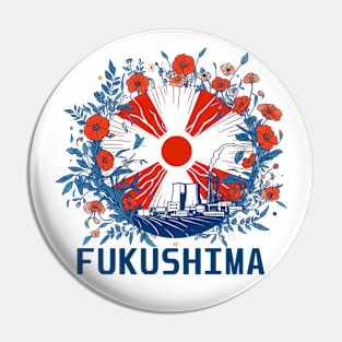 Floral Fukushima Nuclear Disaster Symbol Pin