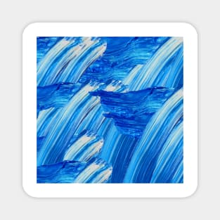 Blue Brush Strokes Magnet