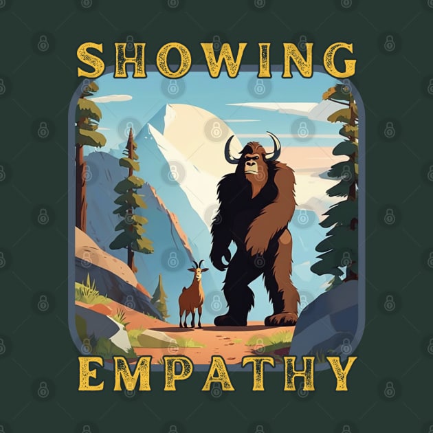 Bigfoot Wearing Horns to Empathize With His Goat Friend. by Gone Retrograde