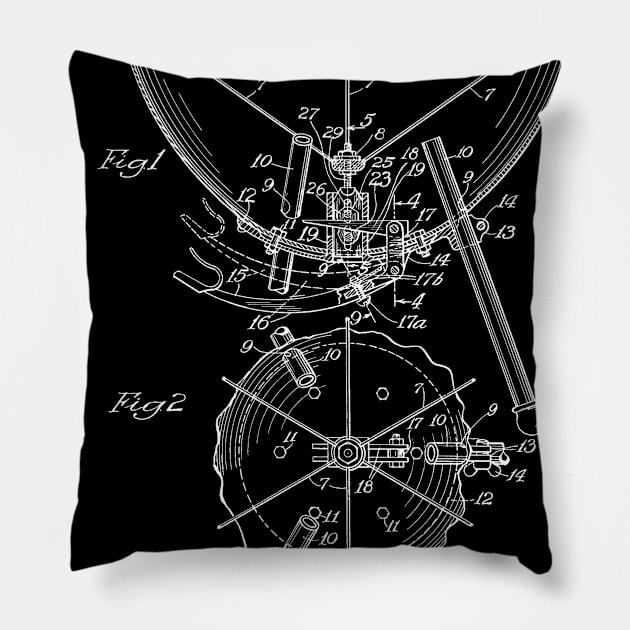 Kettle Drum Vintage Patent Hand Drawing Pillow by TheYoungDesigns