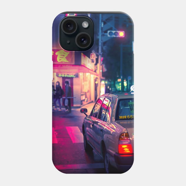 Late night taxi ride Phone Case by TokyoLuv