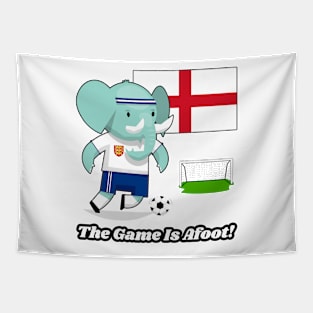 ⚽ England Football, Cute Elephant Scores Goal, The Game Is Afoot! Tapestry