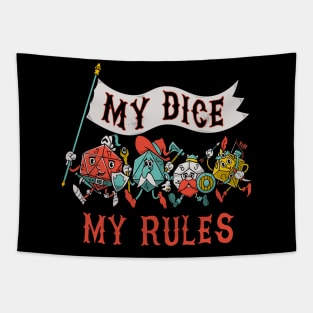 My Dice My Rules - Vintage Cartoon Fantasy Dice Tapestry