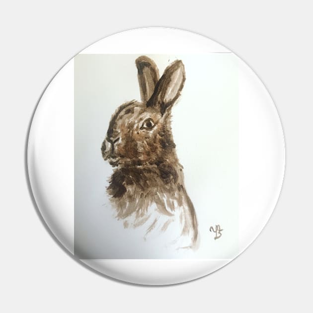 Mr Cottontail Bunny Rabbit Pin by YollieBeeArt