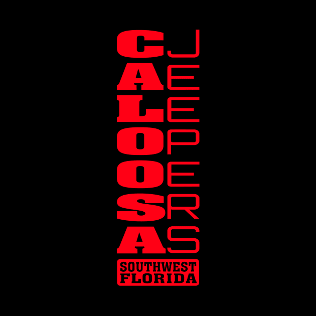 Red Vertical Logo by Caloosa Jeepers 