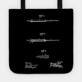 Fountain Pen Vintage Patent Hand Drawing Tote