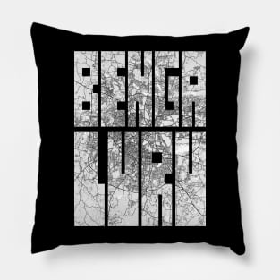 Bengaluru, India City Map Typography - Light Pillow