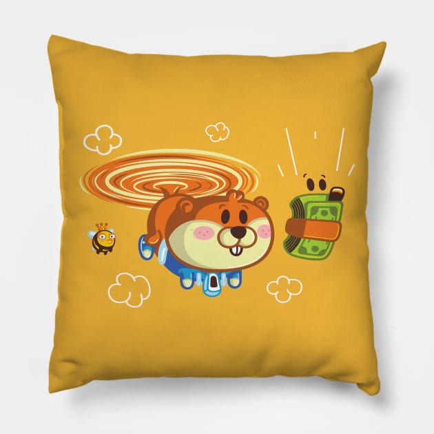 Money Collector Pillow by hoborobo