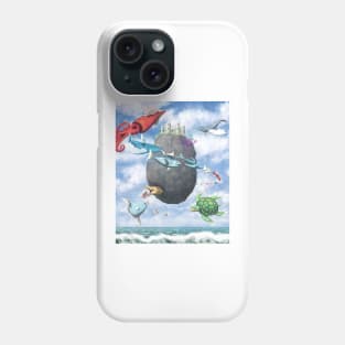 Floating Castle and Flying Fish Phone Case