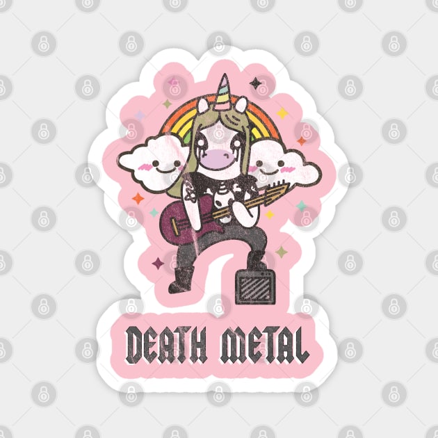 Death Metal Unicorn Magnet by BasicBeach