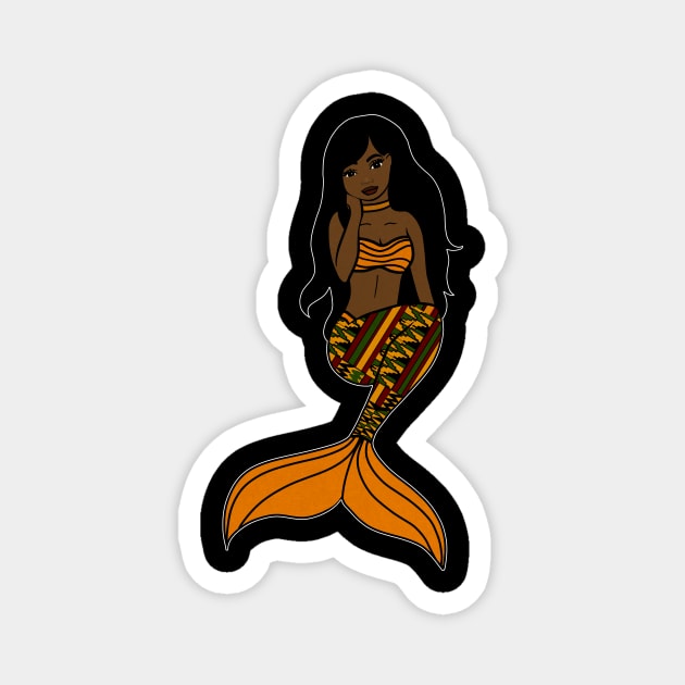 Afro Black Mermaid, Black Girl Magic Magnet by logiamerch