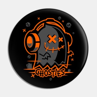 Ghosty Bones Orange Pin