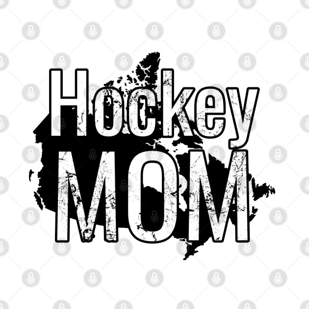 Hockey Mom with a Canada in Black and White by M Dee Signs