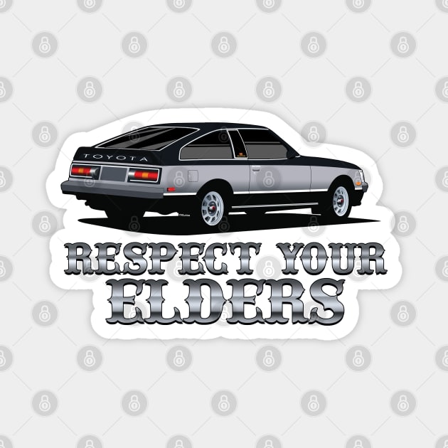 MA45 Toyota Supra Respect Your Elders Magnet by thesupragoddess