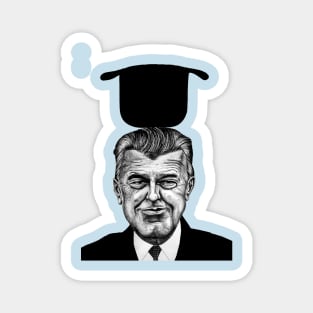 Rene Magritte with bowler hat Magnet