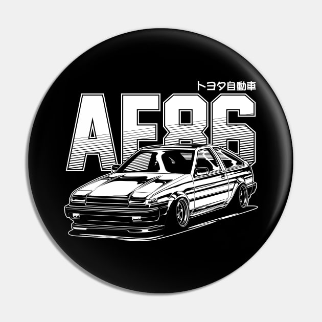 AE86 Trueno (White Print) Pin by idrdesign