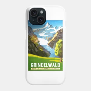 Grindelwald, Switzerland - Vintage Travel Poster Design Phone Case