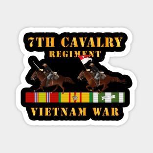 7th Cavalry Regiment - Vietnam War wt 2 Cav Riders and VN SVC Magnet