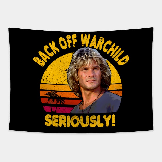 Back Off Warchild Seriously Point Break distressed Tapestry by peabo_mr