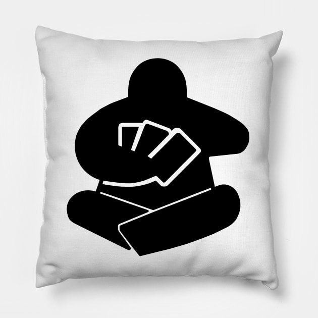 Card playing meeple Pillow by Canderella