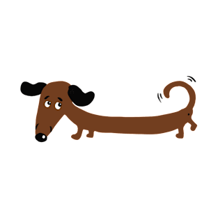 dachshund wagging its tail illustration T-Shirt