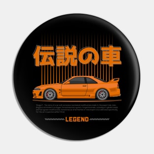 Legend Orange Skyline GTR R33 JDM Pin