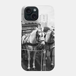 Two horses in the city Phone Case