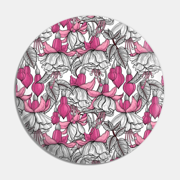 White fuchsia Pin by katerinamk