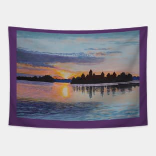 Trakai Castle at dawn, Lithuania Tapestry