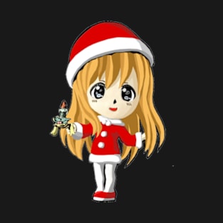 Cute santa anime girl T-Shirt