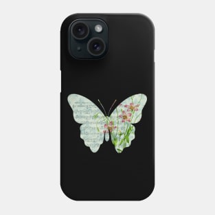 Floral Sheet Music - Butterfly Phone Case