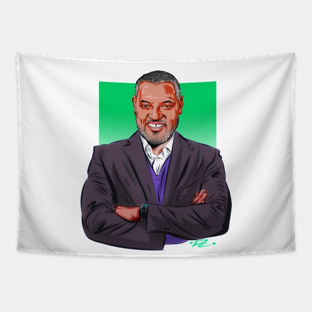 Laurence Fishburne - An illustration by Paul Cemmick Tapestry by PLAYDIGITAL2020