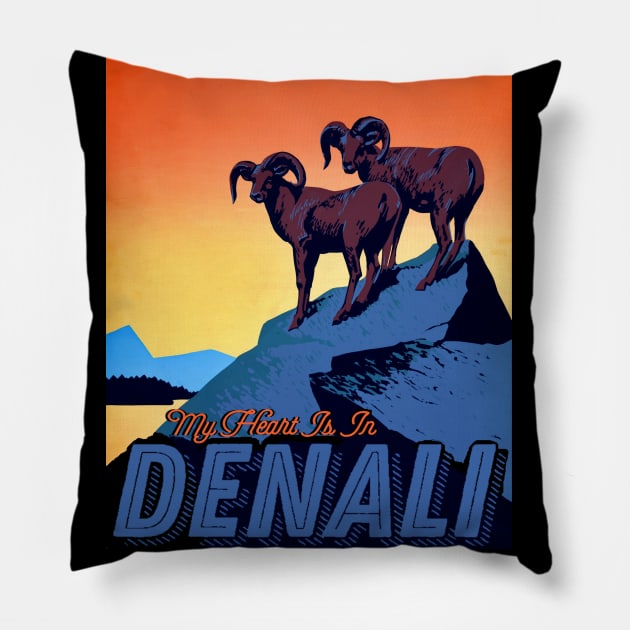 Denali National Park Pillow by ballhard