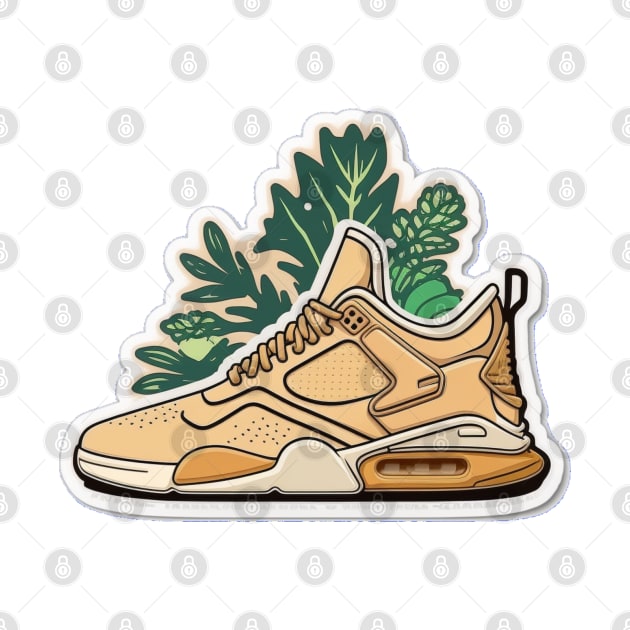 Step into Sustainability with Our Beige, Brown & Orange Leaf Sneaker Design by Greenbubble